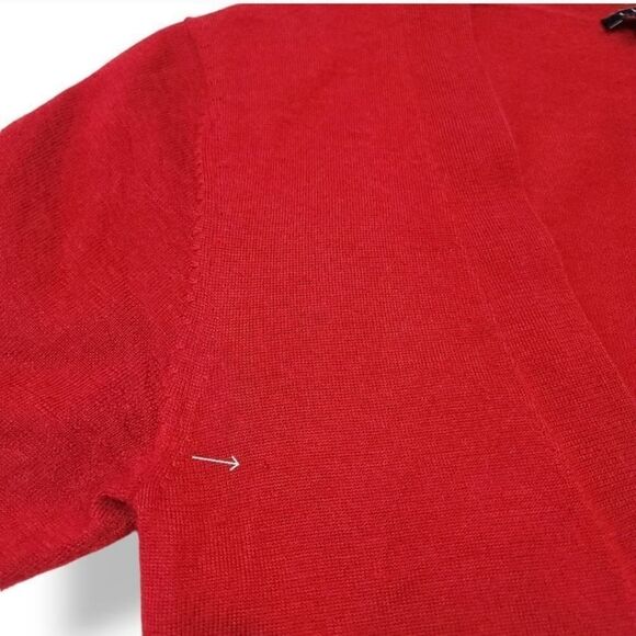 Theory Gwyneth Cashmere Button Down Short Sleeve Cardigan in Red Size P/0 - Picture 8 of 14